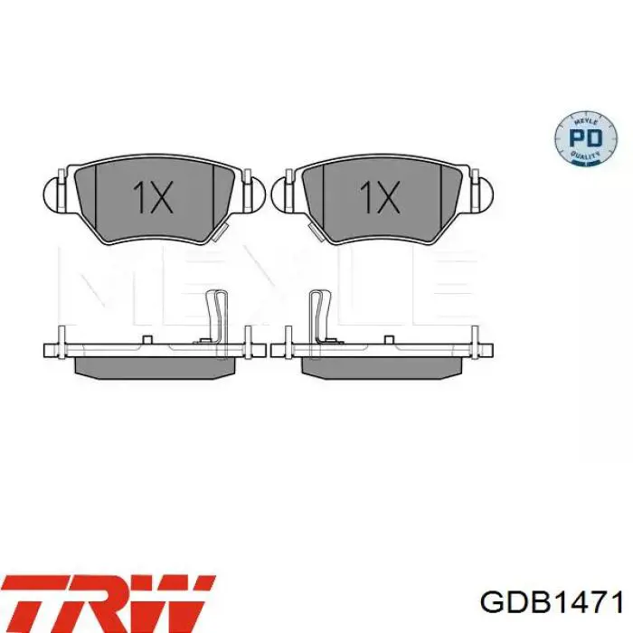 Задні дискові колодки TRW GDB1471