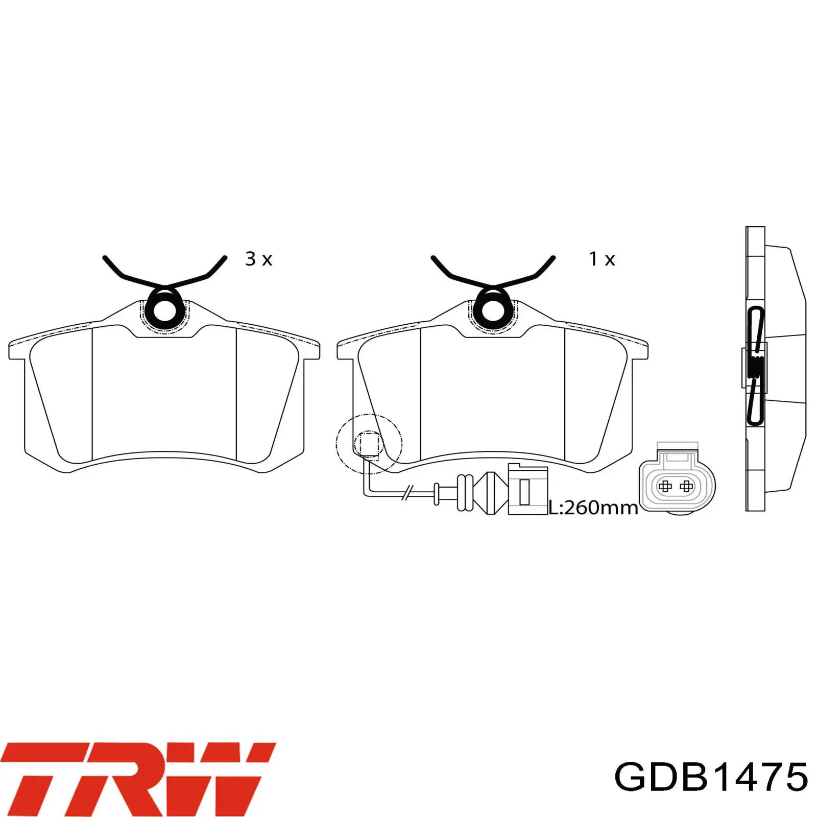 Задні гальмівні колодки TRW GDB1475 ціна, від 20.04 USD