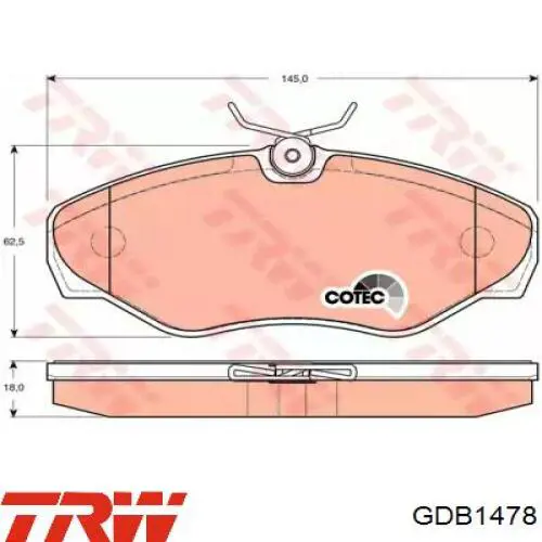 Гальмівні колодки TRW GDB1478 ціна, від 32.11 USD