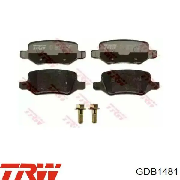 GDB1481 TRW Колодки гальмівні задні, дискові