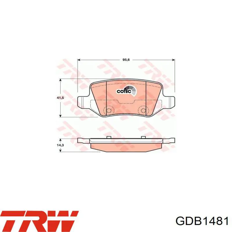 Задні дискові колодки TRW GDB1481