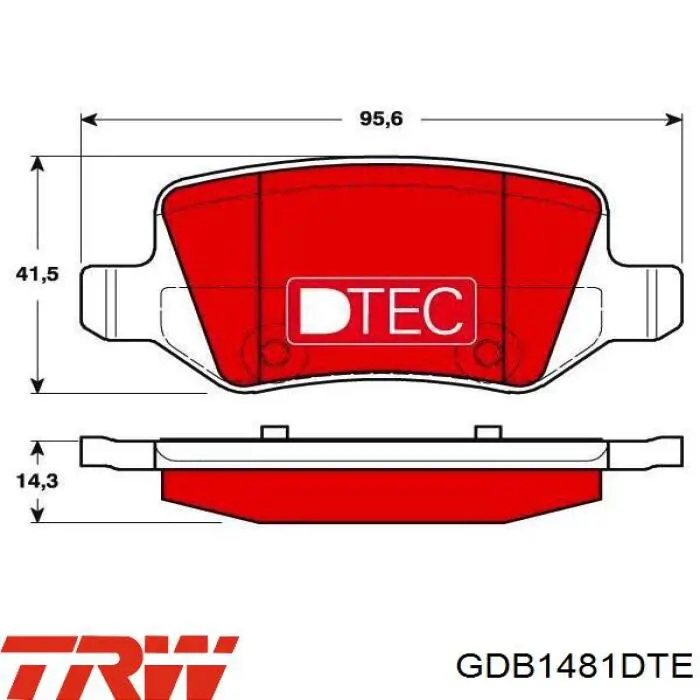 GDB1481DTE TRW Колодки гальмівні задні, дискові