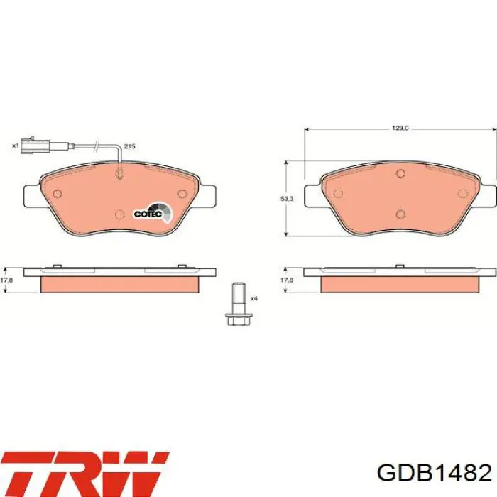 Гальмівні колодки Fiat/Alfa/Lancia 0077365651 ціна, від 17.82 USD