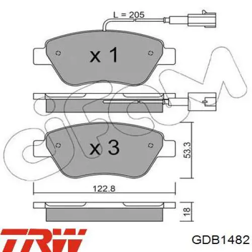 Купити 0077365651 Fiat/Alfa/Lancia Колодки гальмівні передні, дискові