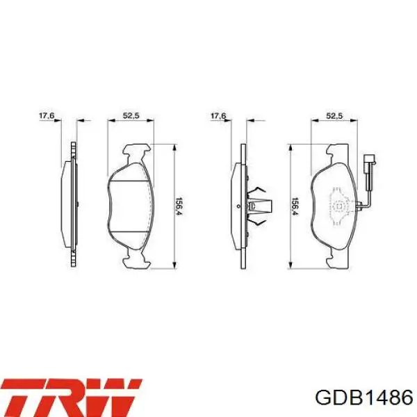 Гальмівні колодки TRW GDB1486 ціна, від 29.74 USD