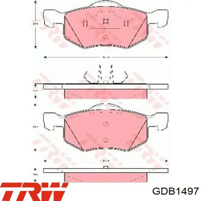 Гальмівні колодки TRW GDB1497 ціна, від 26.81 USD
