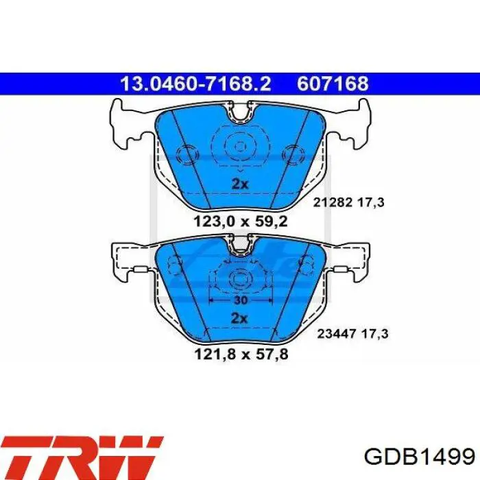 Купити GDB1499 TRW Задні колодки