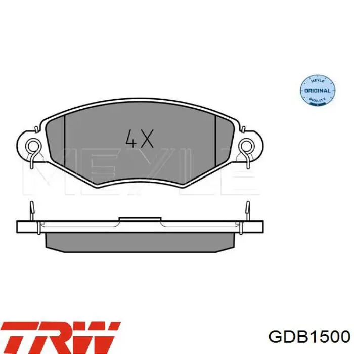 Передні тормозні колодки GDB1500 TRW