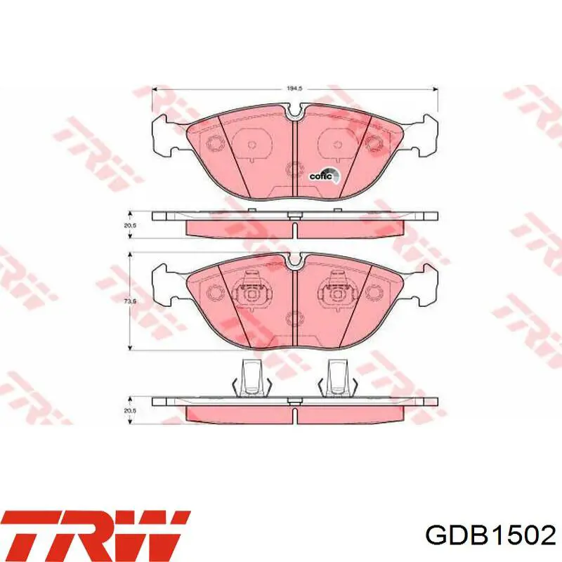 Задні дискові колодки TRW GDB1502