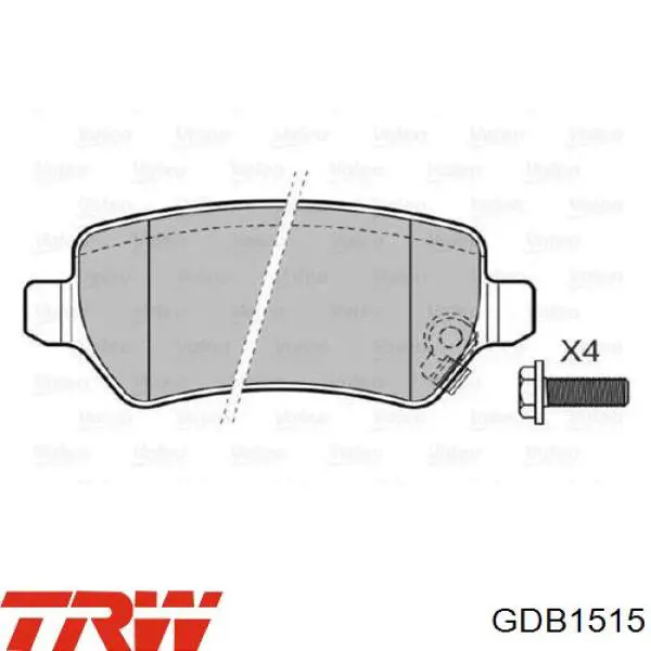 GDB1515 TRW колодки гальмові задні, дискові