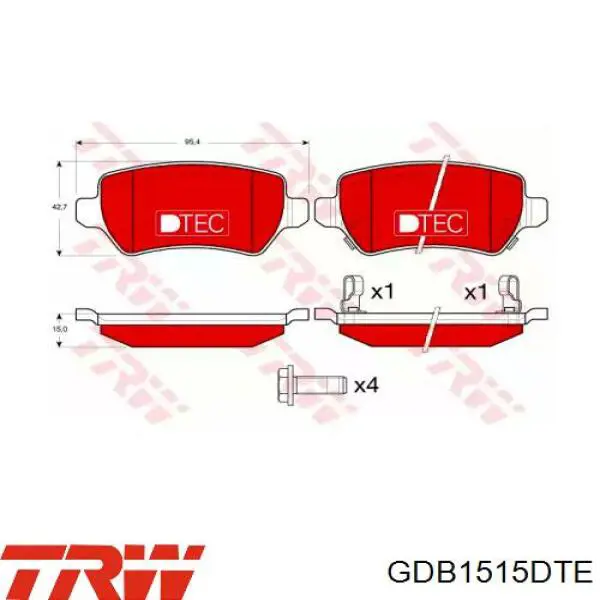 Задні дискові колодки TRW GDB1515DTE