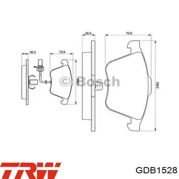 Гальмівні колодки TRW GDB1528 ціна, від 58.19 USD