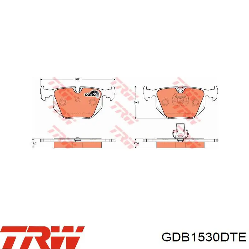 Купити GDB1530DTE TRW Задні колодки