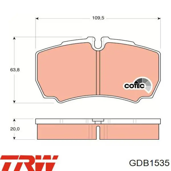 Купити GDB1535 TRW Задні колодки