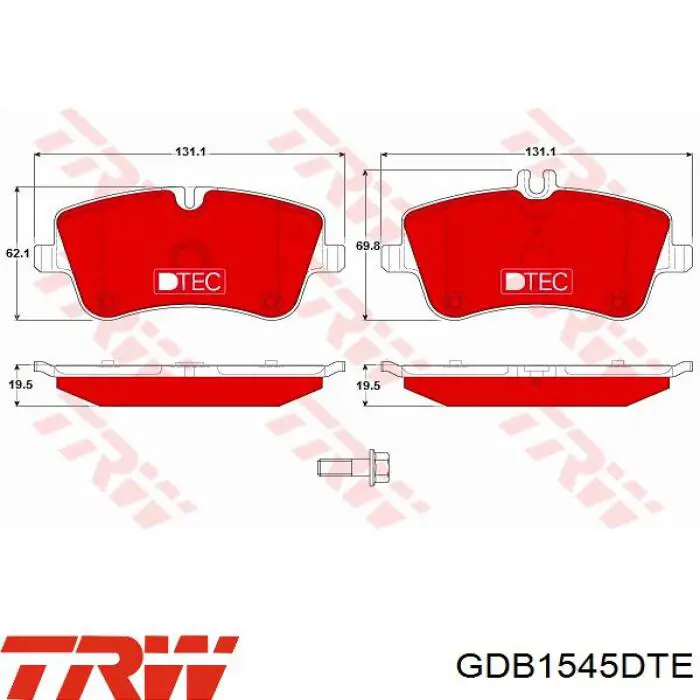 Задні дискові колодки TRW GDB1545DTE