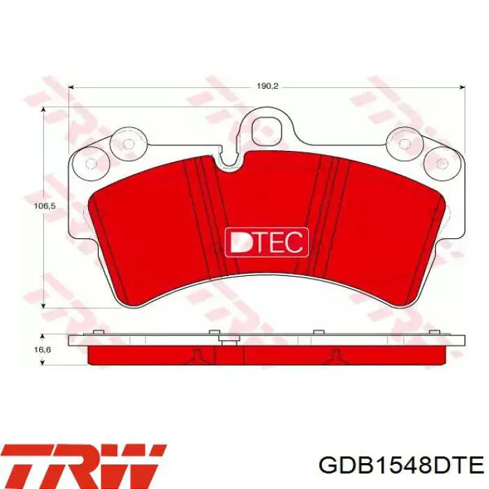 Купити GDB1548DTE TRW Колодки гальмівні передні, дискові