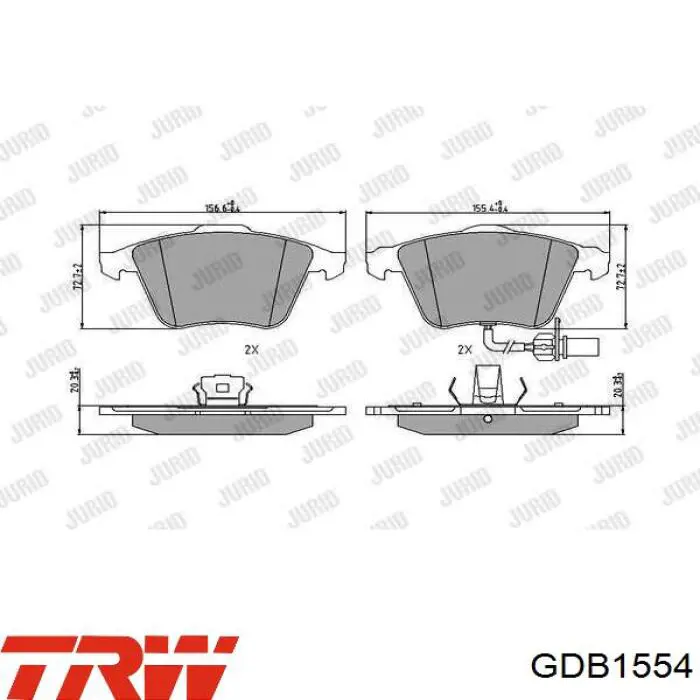 Гальмівні колодки TRW GDB1554 ціна, від 54.41 USD