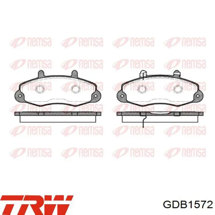 Колодки гальмівні передні, дискові GDB1572 TRW