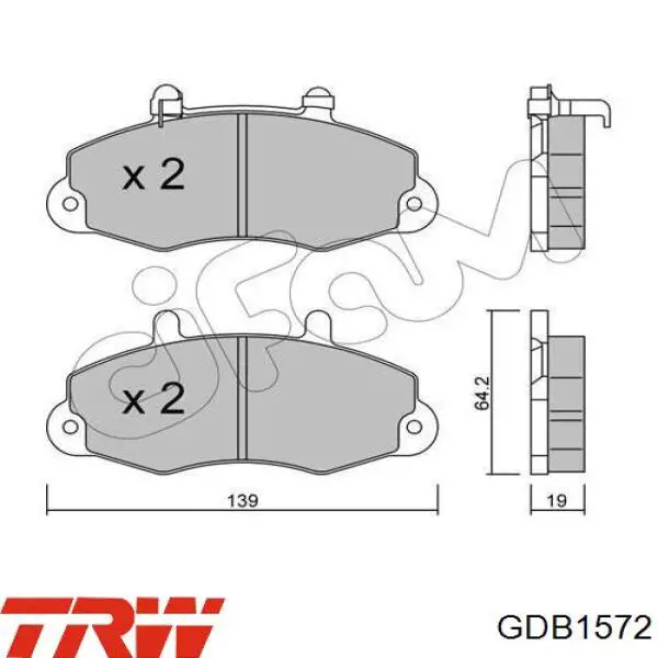 Гальмівні колодки TRW GDB1572 ціна, від 17.83 USD