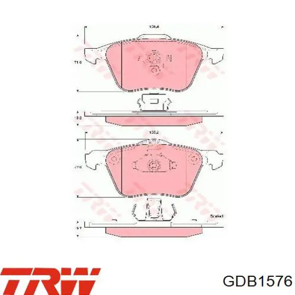 GDB1576 TRW колодки гальмівні передні, дискові