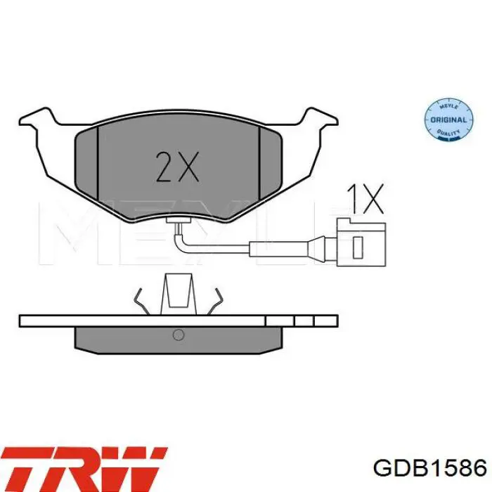 Купити GDB1586 TRW Колодки гальмівні передні, дискові