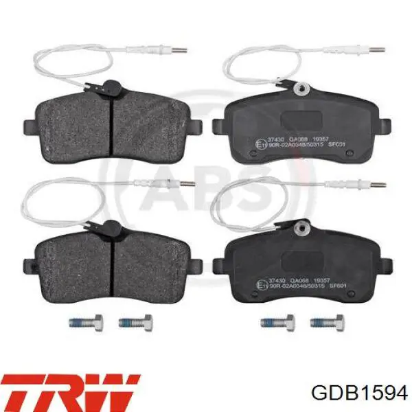 Купити GDB1594 TRW Колодки гальмівні передні, дискові