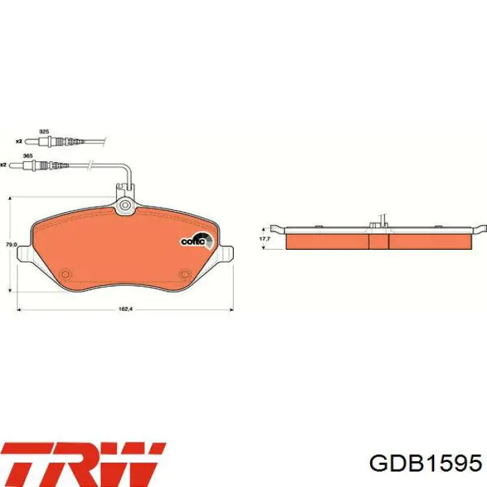 GDB1595 TRW колодки гальмівні передні, дискові