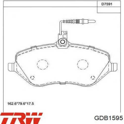 Купити GDB1595 TRW Колодки гальмівні передні, дискові
