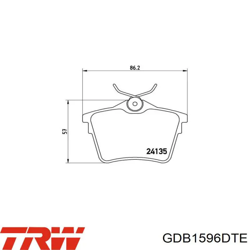 Задні гальмівні колодки GDB1596DTE TRW