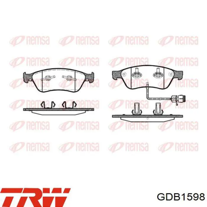 GDB1598 TRW Передні гальмівні колодки