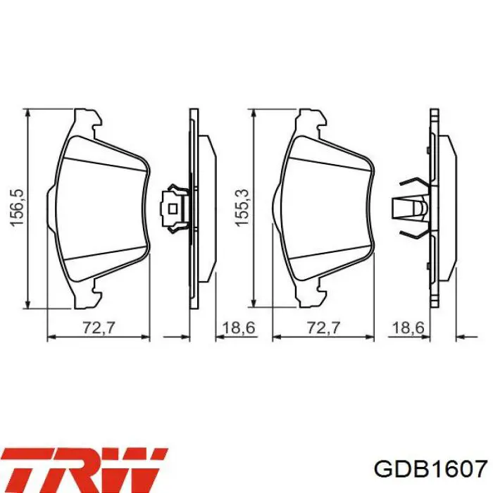 Тормозні колодки TRW GDB1607