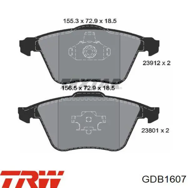 GDB1607 TRW Передні гальмівні колодки