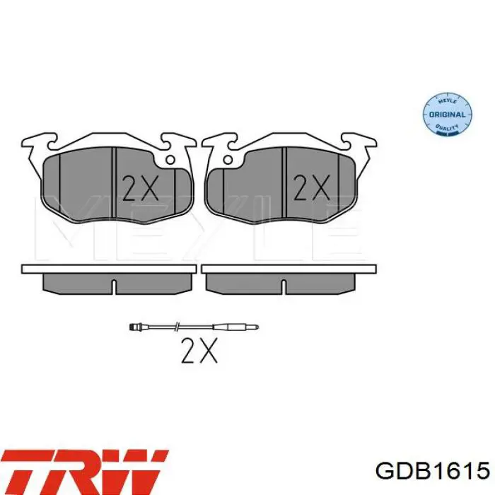 Купити GDB1615 TRW Колодки гальмівні передні, дискові
