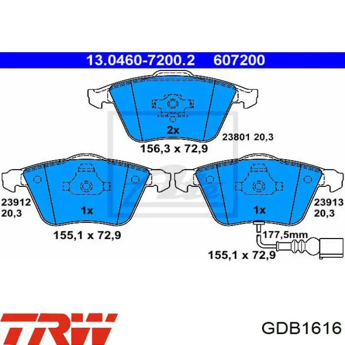 Тормозні колодки TRW GDB1616