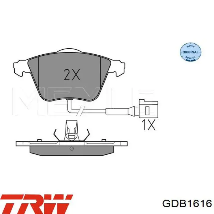 GDB1616 TRW Передні гальмівні колодки