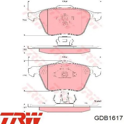 Купити GDB1617 TRW Колодки гальмівні передні, дискові