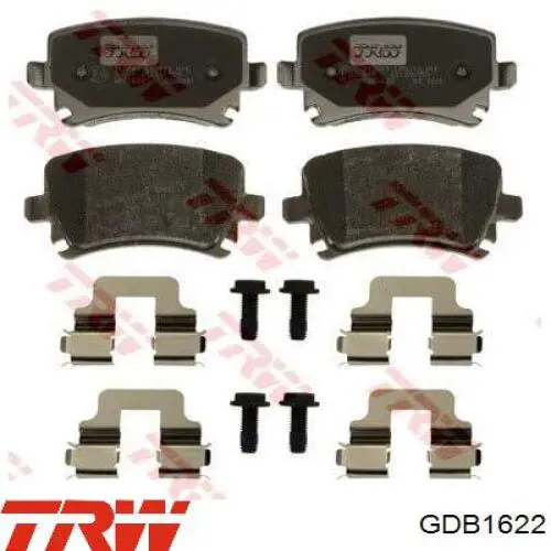 Задні гальмівні колодки GDB1622 TRW