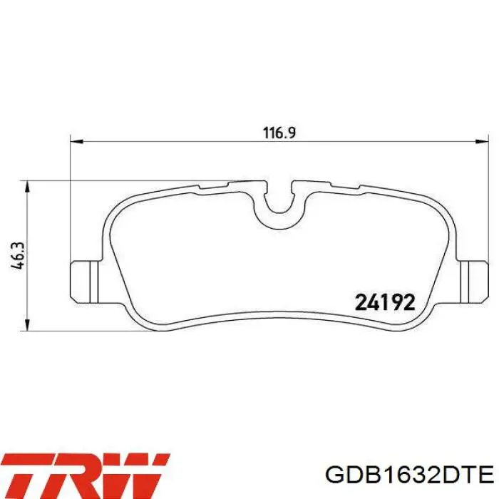 Задні гальмівні колодки TRW GDB1632DTE ціна, від 36.60 USD