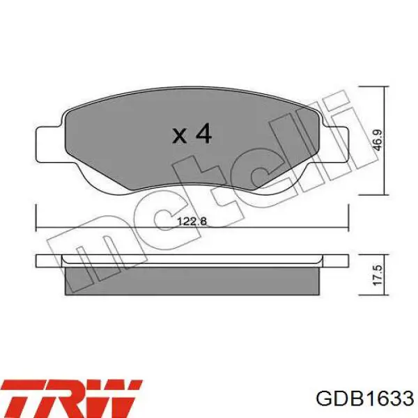 Тормозні колодки TRW GDB1633