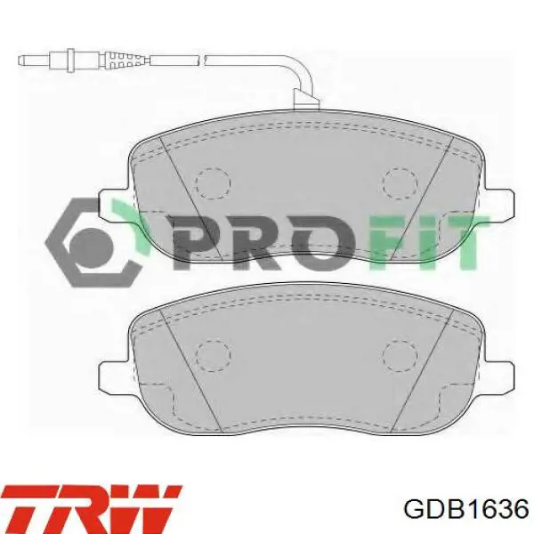Передні тормозні колодки GDB1636 TRW