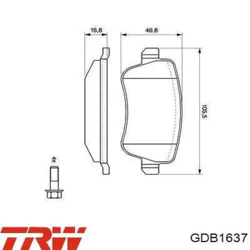 ADL144228 Blue Print Колодки гальмівні задні, дискові
