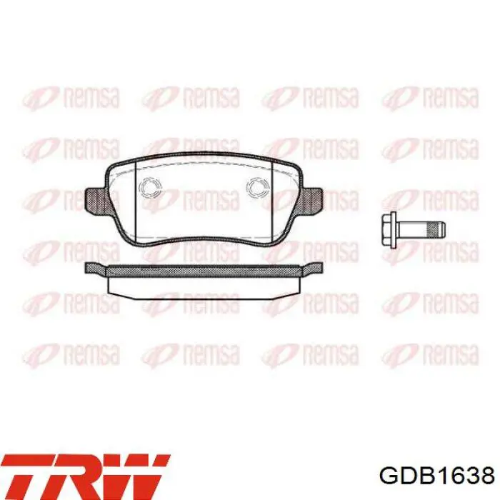 Задні гальмівні колодки GDB1638 TRW