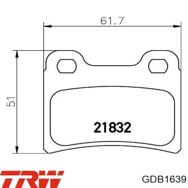 Купити GDB1639 TRW Задні колодки