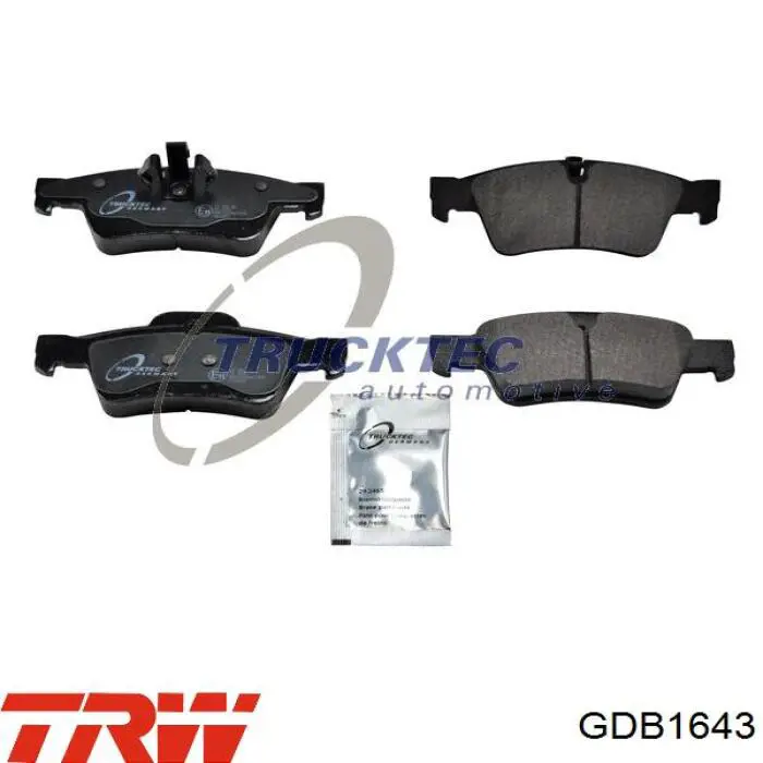 Задні гальмівні колодки GDB1643 TRW