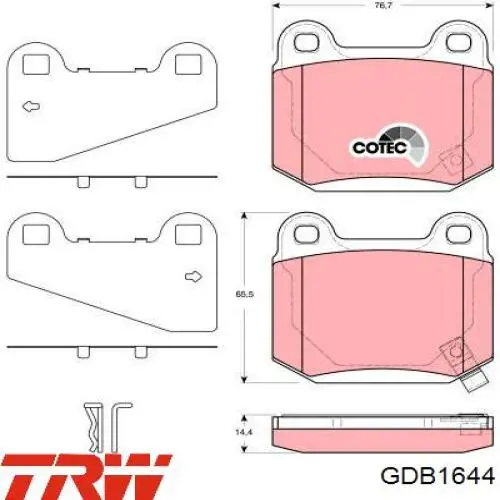 Гальмівні колодки TRW GDB1644 ціна, від 35.16 USD