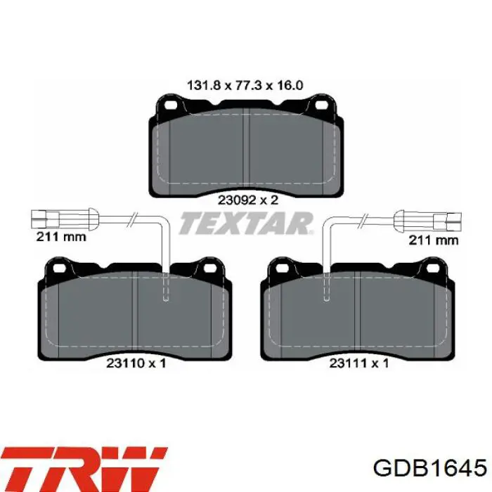 Тормозні колодки TRW GDB1645