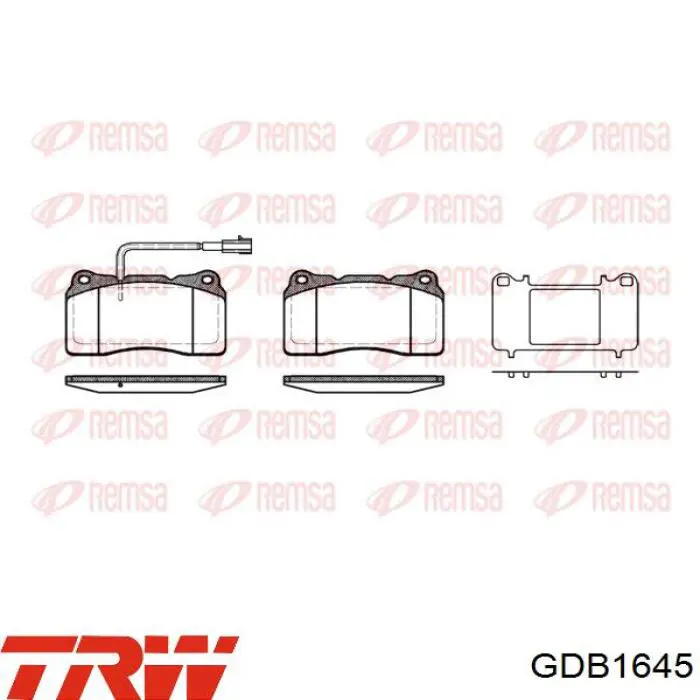 Передні тормозні колодки GDB1645 TRW