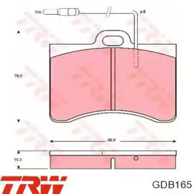 Купити GDB165 TRW Колодки гальмівні передні, дискові