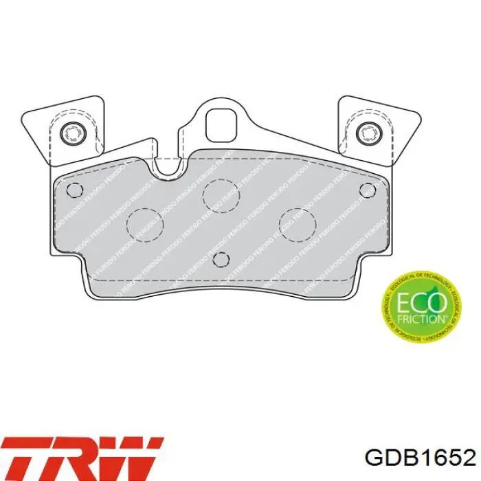 Задні гальмівні колодки GDB1652 TRW