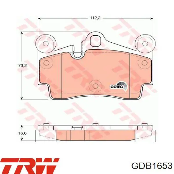 Задні дискові колодки TRW GDB1653